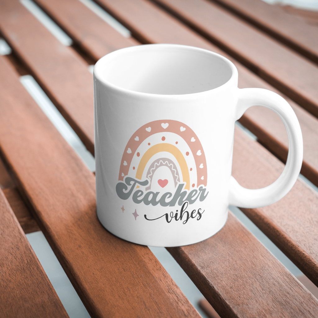 Teacher Vibes Rainbow Mug