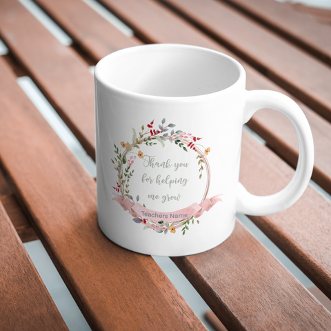 Floral Personalised Teacher Mug