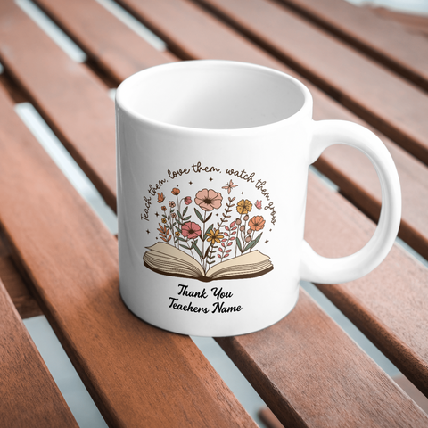 Flower & Book Teacher Mug