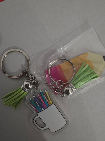 Pencil Teacher Keyring