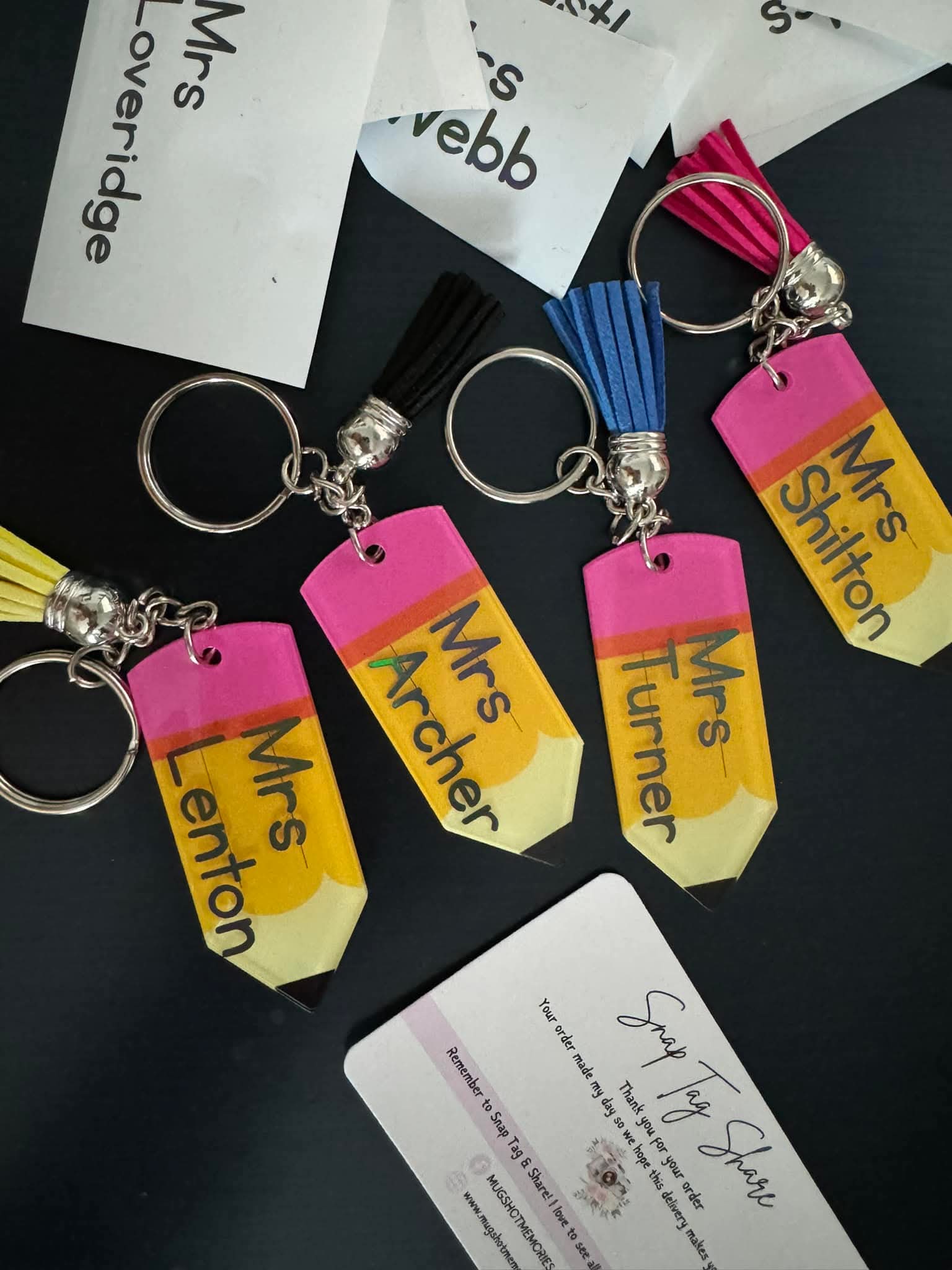 Pencil Teacher Keyring